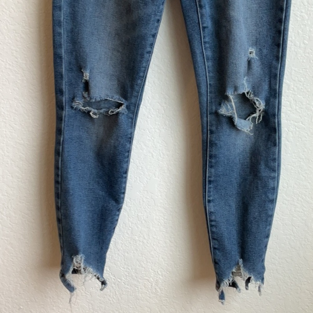 RE GENERATION Distressed Meadow Skinny Ankle Length Blue Jeans * 3/26 - Picture 3 of 8